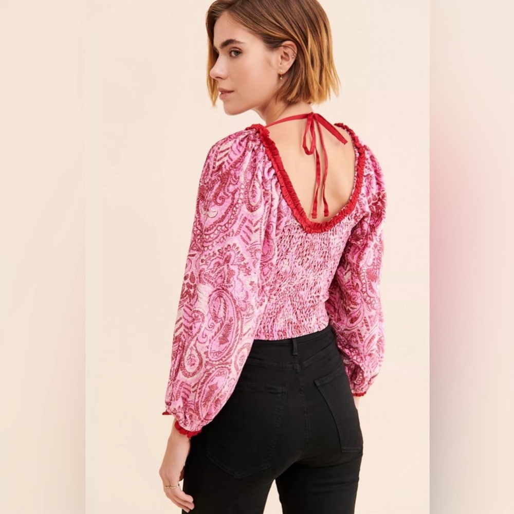Free People Dare Me Velvet Blouse